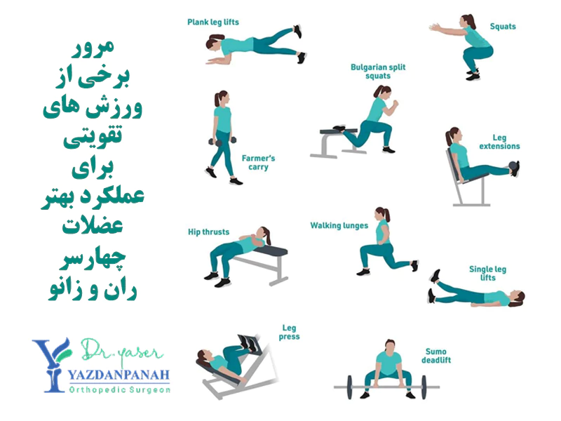 برخی ورزش های تقویتی برای عملکرد بهتر عضلات چهارسر