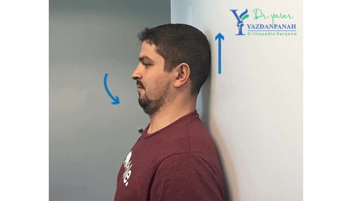 خم کردن چانه برای عضلات گردن